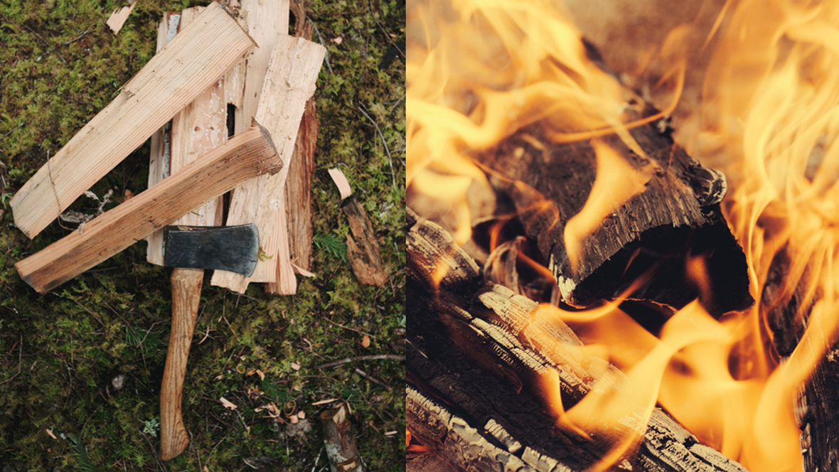 Holz hacken und Feuer machen - Tradition zur Sommersonnwende